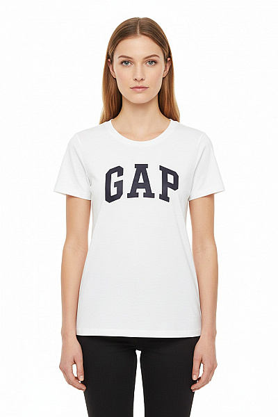 Gap Dámské Tričko S Krátkým Rukávem A Nápisem Basic Bílé Vel. S