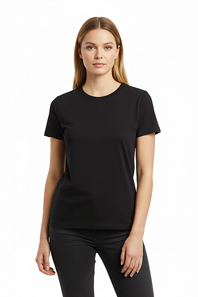 Esprit Dámské Tričko S Krátkým Rukávem černé Bavlněné Basic Velikost M