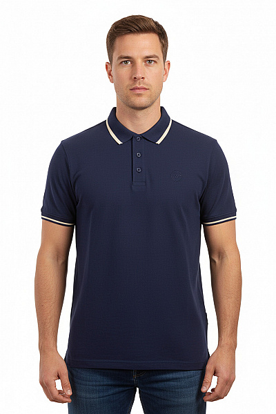 Richmond Pánské Modré Bavlněné Polo Tričko S Krátkým Rukávem A Límečkem Vel. EU XL