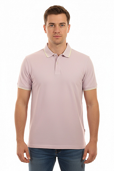 LAWRENCE GREY Pánské Tričko Polo S Krátkým Rukávem Růžové Bavlněné Velikost XXL