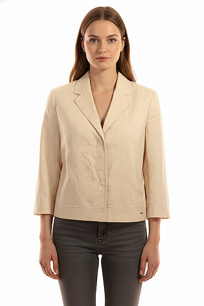 BETTY BARCLAY Dámská Béžová Elegantní Bunda Krátká Velikost 42