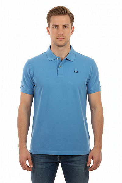 La Martina Pánské Bavlněné Polo Tričko S Krátkým Rukávem A Límečkem Vel. XL