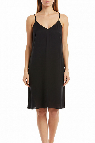 Dámská černá Saténová Košilka Na Ramínka Velikost 42