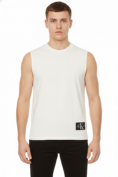 Calvin Klein Dámské Tílko Basic Bílé Bez Rukávů Crop Top Vel. M