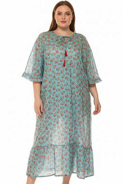 MARINA Dámské šaty S Krátkým Rukávem Boho Paisley Letní Volnočasové Bavlněné Vel. 54