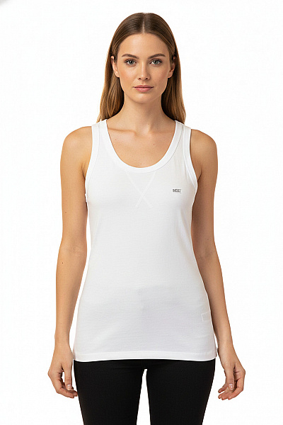 DIESEL Dámské Bavlněné Tílko Basic Bílé Bez Rukávů S Kulatým Výstřihem Vel. S