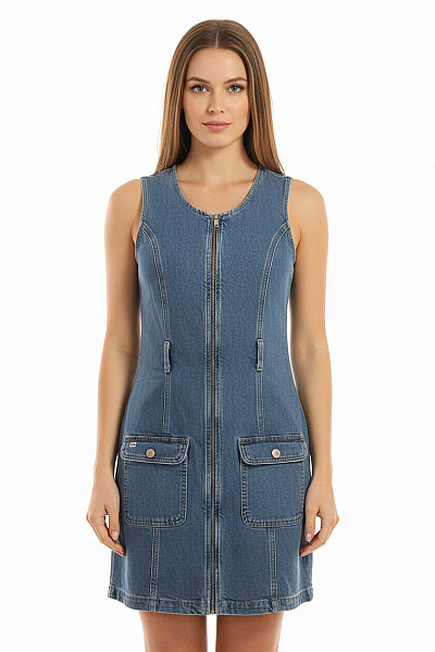 TOMMY HILFIGER Dámské Džínové šaty Bez Rukávů S Kapsami Letní Vel. M