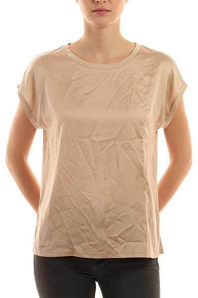 LAWRENCE GREY Dámská Halenka Bez Rukávů Saténová Béžová Elegantní Vel. 38