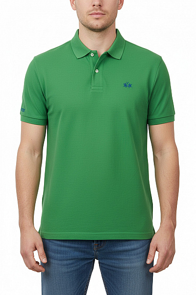 La Martina Zelené Bavlněné Polo Tričko S Krátkým Rukávem A Výšivkou Velikost XL