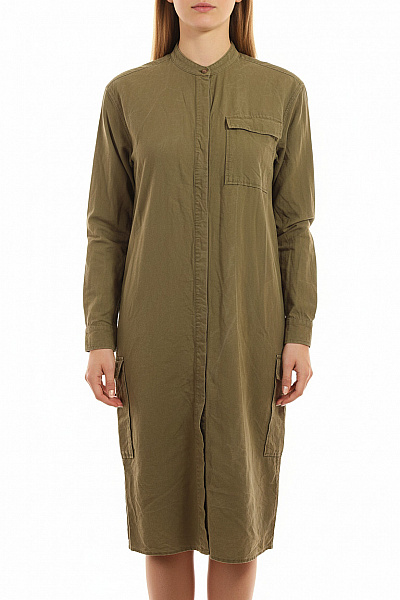 Marc O´Polo Dámské Lněné šaty Se Stojáčkem A Kapsami Khaki Vel. 40