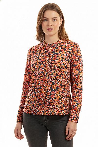 Viskózová Halenka S Květy Propínací Elegantní Jarní Podzimní Vel. 42