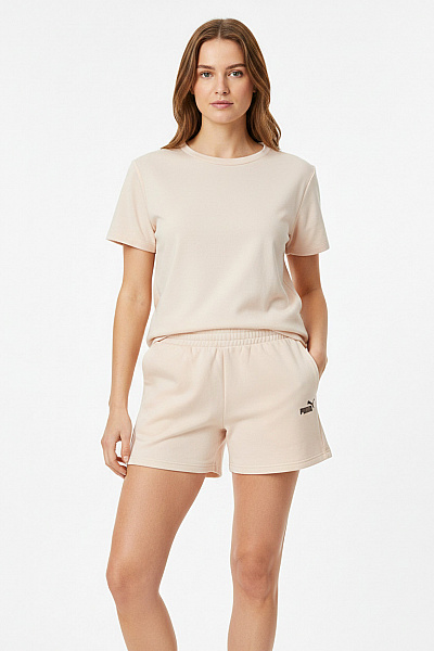 Puma Dámské Bavlněné Kraťasy Sportovní Volnočasové Béžové S Kapsami Velikost L