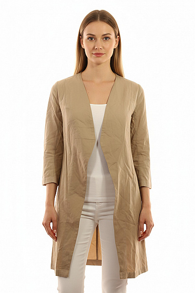 NILE Dámské šaty Béžové Volnočasové Plátěné Velikost XS