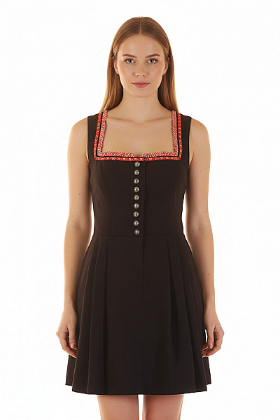 Černé Dirndl šaty Bez Rukávů Krátké Velikost S