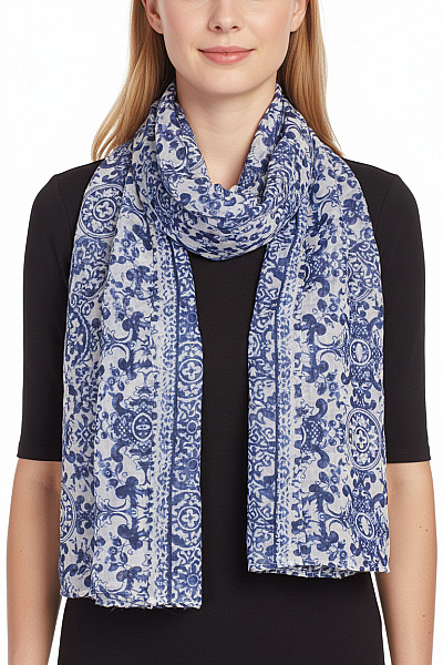 šátek Modrý Vzorovaný