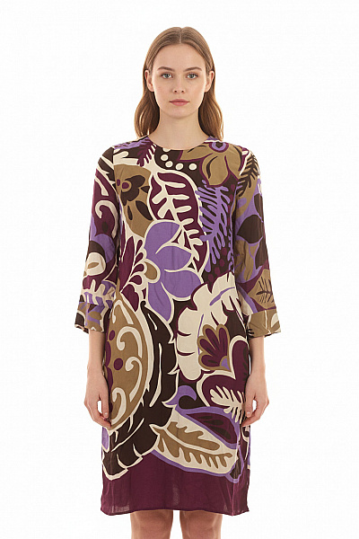 LUISA CERANO Dámské šaty S Dlouhým Rukávem Květované Velikost 38