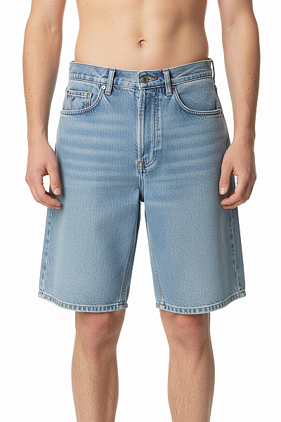 Pánské Džínové Kraťasy Volnočasové Modré Velikost 26