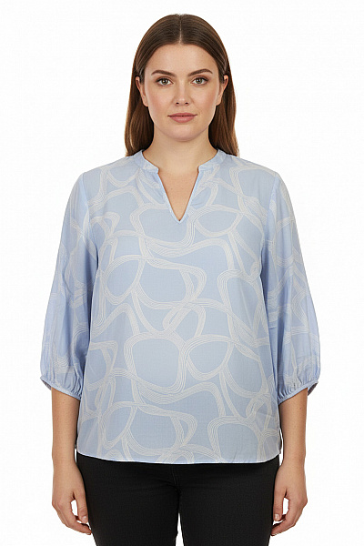 ETERNA Dámská Halenka S Dlouhým Rukávem A Potiskem Modrá Velikost 46