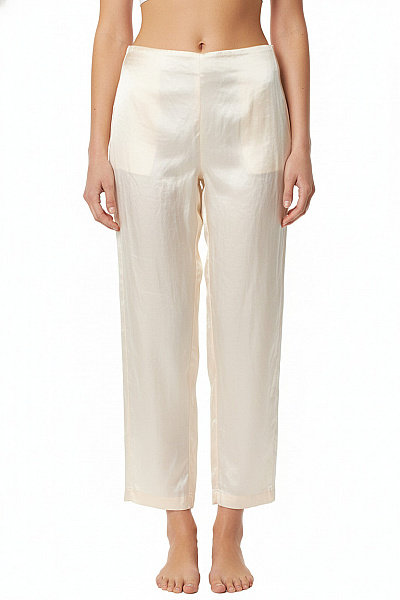 VERO MODA Dámské Saténové Kalhoty Volné Béžové Velikost M