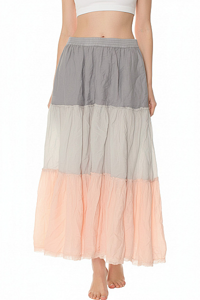 Zadig&Voltaire Deluxe Dámská Dlouhá Bavlněná Sukně S Volánky Růžová Velikost 38