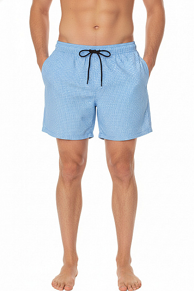 HM  Pánské Modré Vzorované Plážové Kraťasy Velikost EU L
