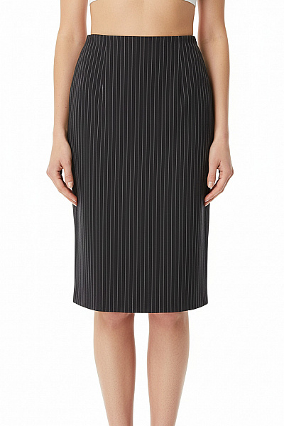 VINCI Dámská černá Pruhovaná Pouzdrová Sukně Ke Kolenům Business Elegantní Velikost 8