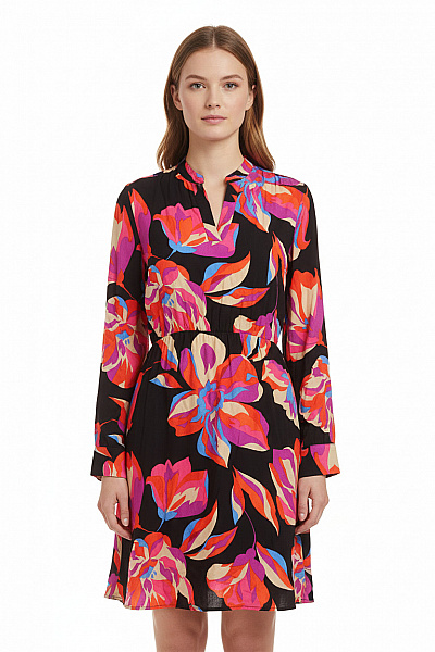 Y.A.S Dámské šaty S Dlouhým Rukávem Květované Volnočasové Velikost Xs