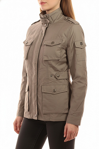 Wellensteyn Dámská Vojenská Bunda Khaki Kapsy Moderní Velikost L