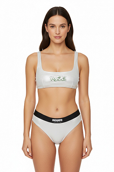 Dvoudílné Plavky Lesklé Metalické Bikiny Vel. EU M