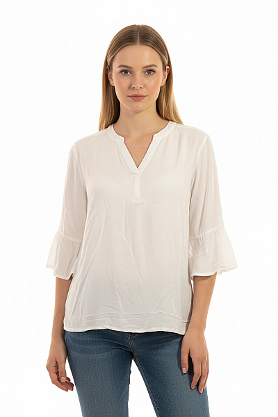 Bílá Halenka S Krátkým Rukávem Tuniková Vel. XL