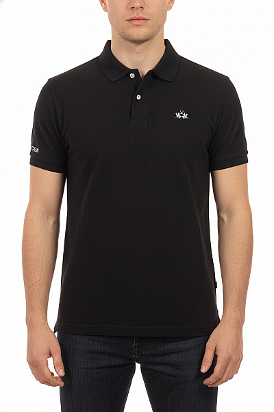 La Martina Polo Tričko S Krátkým Rukávem A Výšivkou Jednobarevné Bavlněné Vel. XL