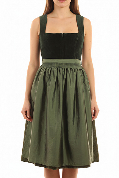 Zelené Dirndl šaty Na Ramínka Midi Elegantní Vel. 40