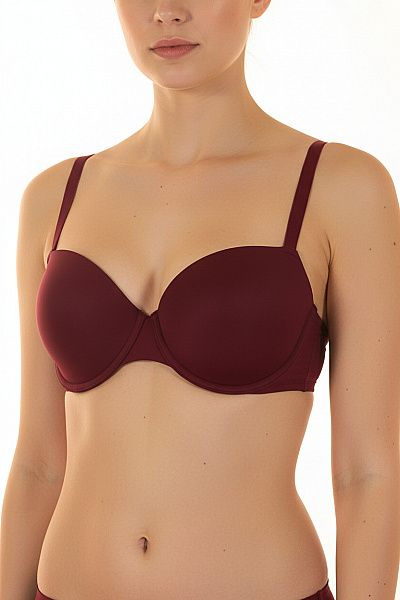 Together Podprsenka Hladká Push Up Kosticová červená Vel. EU 70G