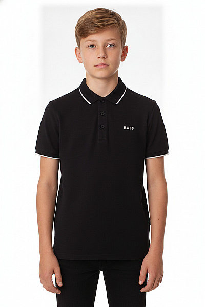 Hugo Boss Dětské Chlapecké Tričko černé Krátký Rukáv Bavlna Vel. 14 LET