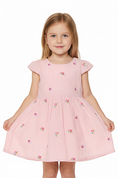 Happy Girls Růžové Pruhované šaty S Květinami Vel. 92