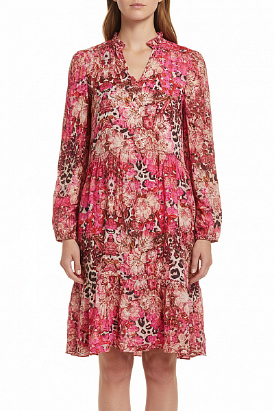 Heart Kiss Dámské šaty S Dlouhým Rukávem Květované Boho Volné Vel. S