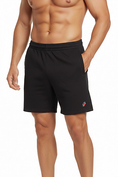 SUPERDRY Pánské černé Teplákové Kraťasy S Kapsami Volnočasové Sportovní Vel. 2XL