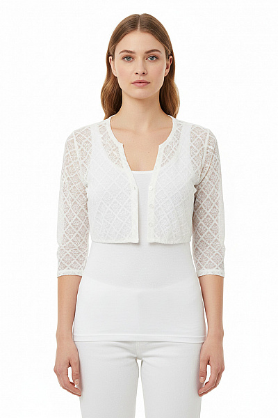 Stockerpoint Dámské Tričko Bílé Krátký Rukáv Crop Top S Výšivkou Průhledné Velikost 44