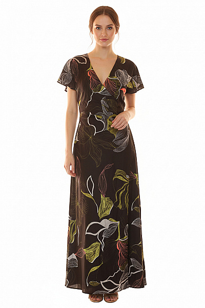 ZARA Dámské Květované šaty S Krátkým Rukávem Zavinovací Midi Velikost L