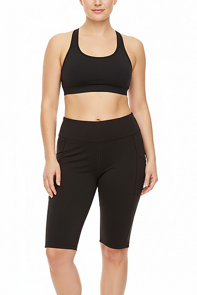 Dámské Tříčtvrteční Sportovní Kraťasy S Kapsami černé Velikost XL