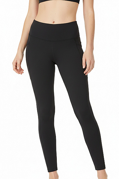 ENDURANCE Dámské černé Legíny S Vysokým Pasem A Kapsami Na Cvičení Vel. 40