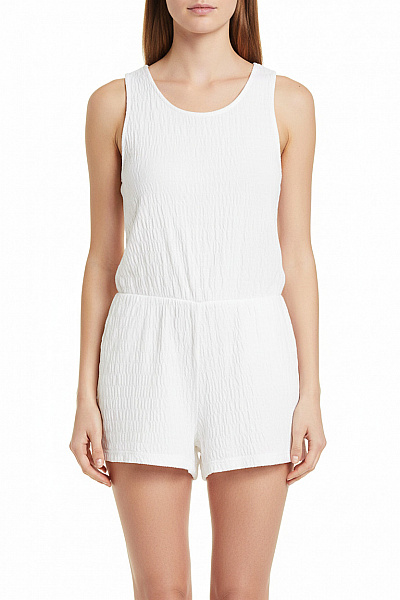 Dámský Bílý Bavlněný Overal Bez Rukávů Letní Vel. XS