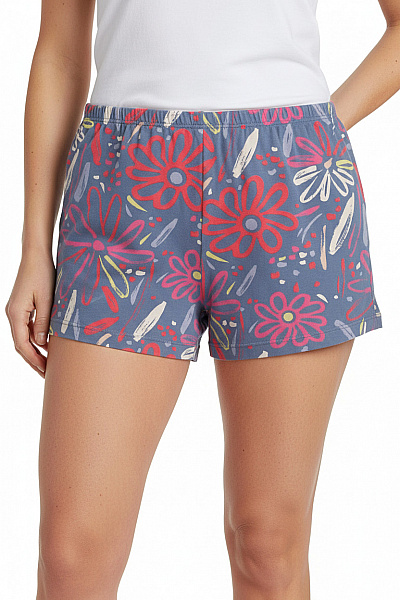 Skiny Dámské Kraťasy Květinové Volnočasové S Gumou V Pase Vel. 42