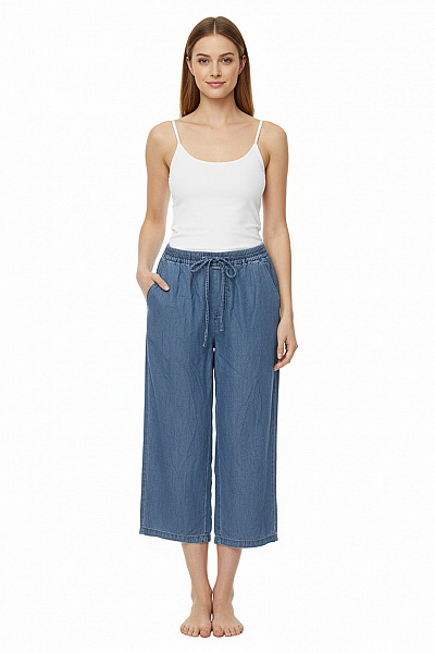 ZERO Dámské Modré Volnočasové Kalhoty S Kapsami Vel. 38