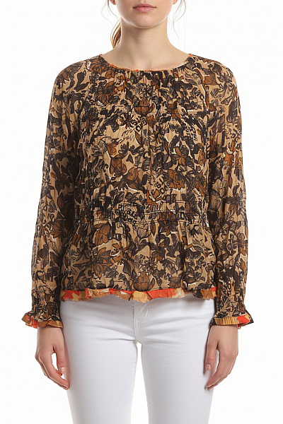 MARCCAIN Dámská Halenka S Dlouhým Rukávem A Potiskem Velikost L