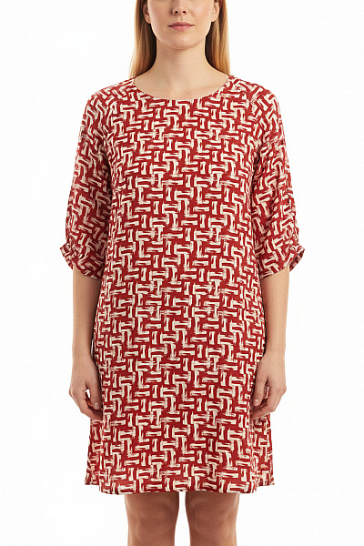 GERRY WEBER Dámské šaty Krátký Rukáv červené Vzorované Volnočasové Vel. XL
