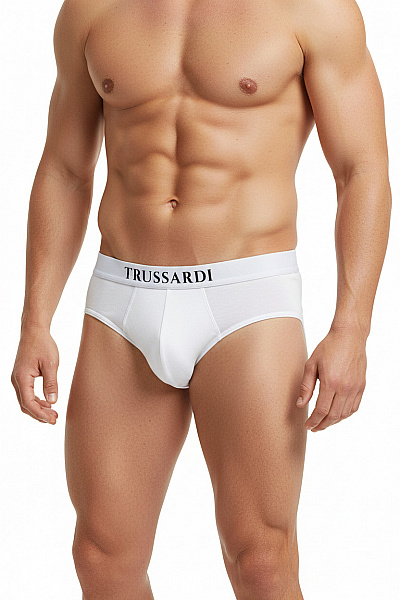 Trussardi Pánské Bavlněné Slipy Bílé Velikost EU XL