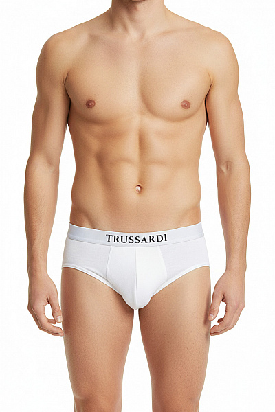 Trussardi Pánské Bavlněné Slipy Bílé Velikost EU XL3