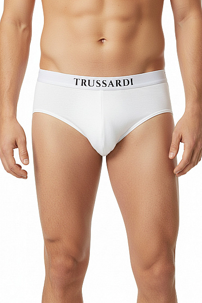 Trussardi Pánské Bavlněné Bílé Slipové Spodní Prádlo Velikost EU XL