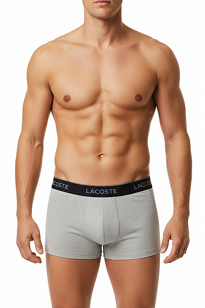LACOSTE Pánské Bavlněné Boxerky šedé Velikost EU XXL